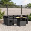 vidaXL 7-delige Loungeset met kussens poly rattan zwart