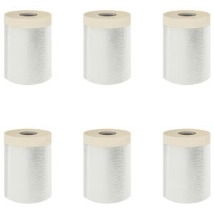 vidaXL Stofdoek met plakband 6 pcs Doorzichtig 30 x 3300 cm HDPE