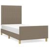 vidaXL Bedframe zonder matras 100x200 cm stof taupe