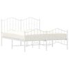 vidaXL Bedframe met hoofd- en voeteneinde metaal wit 135x190 cm