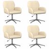 vidaXL Draaiende Bureaustoelen 4 st 54 x 58 x 90 cm Cr&egrave;mekleurig Stof