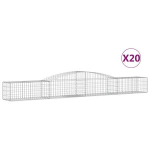 vidaXL Schanskorven 20 st gewelfd 400x50x40/60 cm gegalvaniseerd ijzer