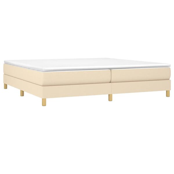 vidaXL Boxspring bed stof cr&egrave;mekleurig 200x200 cm