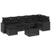 vidaXL 8-delige Loungeset met kussens poly rattan zwart