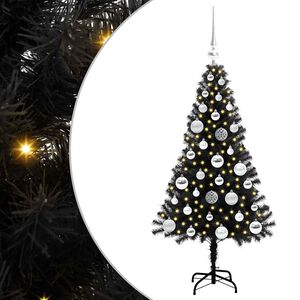 vidaXL Kerstboom met 150 LED met standaard Zwart 120 cm PVC