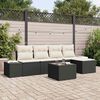 vidaXL Tuin Sofa Set met kussen 6 pcs Zwart poly rattan