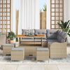 vidaXL Tuin Sofa Set met kussen met opslag 9 pcs Beige en Licht Grijs