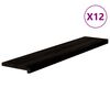 vidaXL Traptreden 12 st 120x30x2 cm massief eikenhout bruin-zwart