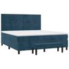 vidaXL Boxspring met matras fluweel donkerblauw 180x200 cm