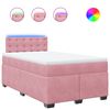 vidaXL Boxspring met matras fluweel roze 120x190 cm