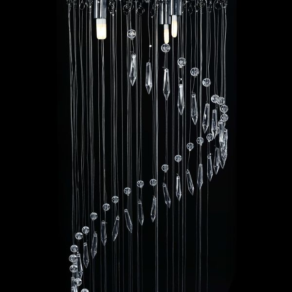 vidaXL Plafondlamp met kristallen kralen spiraal G9 zilverkleurig