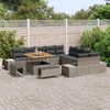 vidaXL Tuinbankenset met kussen 13 pcs Grijs poly rattan