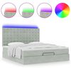 vidaXL Ottoman bed met matrassen en LED's 160x200cm fluweel lichtgrijs