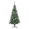 vidaXL Kunstmatig Voorverlicht Kerstboom Groen 180 cm PVC en Metaal
