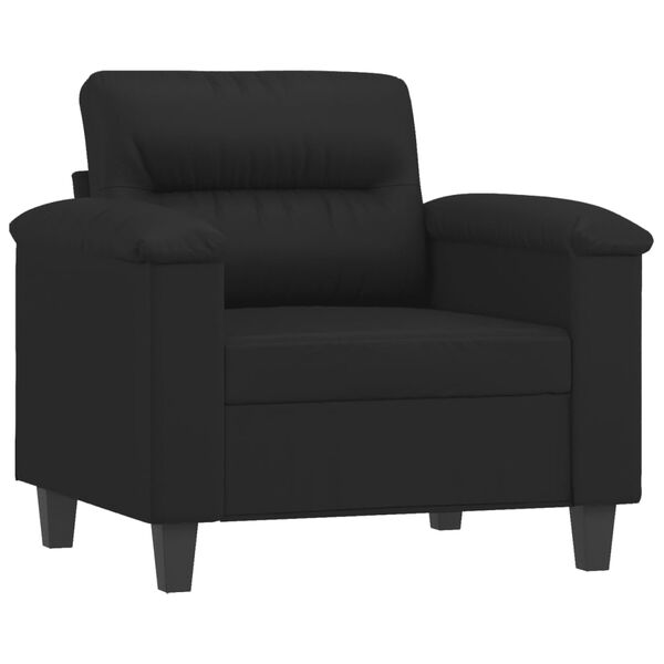 vidaXL Fauteuil met voetenbank 60 cm kunstleer zwart