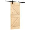 vidaXL Schuifdeur 85 x 210 cm Massief Grenenhout (Niet-Behandeld)