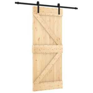 vidaXL Schuifdeur 85 x 210 cm Massief Grenenhout (Niet-Behandeld)