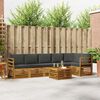 vidaXL Sofa-Sets 7 pcs Natuurlijk en Antraciet Massief Acaciahout