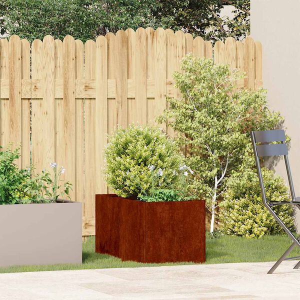 vidaXL Plantenbak roestig 40x80x40 cm weervast staal