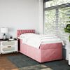 vidaXL Boxspring met matras fluweel roze 90x200 cm