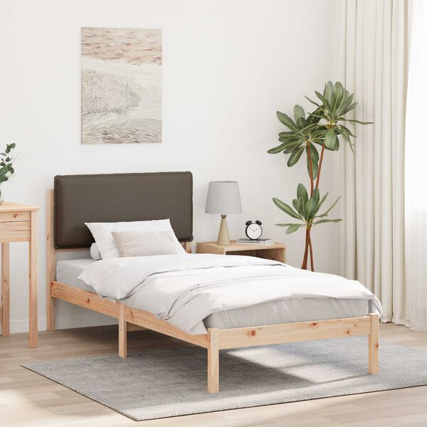 vidaXL Bedframe met Gevoerd Hoofdgedeelte Taupe 100 x 200 cm