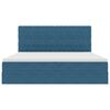 vidaXL Opbergbed met LED met matras Donkerblauw 200 x 200 cm Fluweel