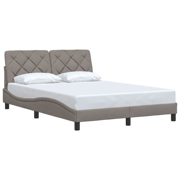 vidaXL Bedframe zonder matras 120x200 cm stof taupe