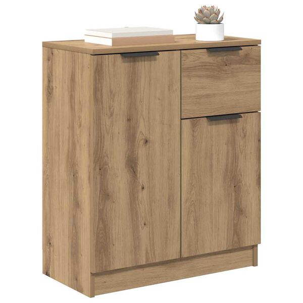 vidaXL Dressoir met lade Artisan Eiken 60 x 30 x 70 cm Bewerkt hout