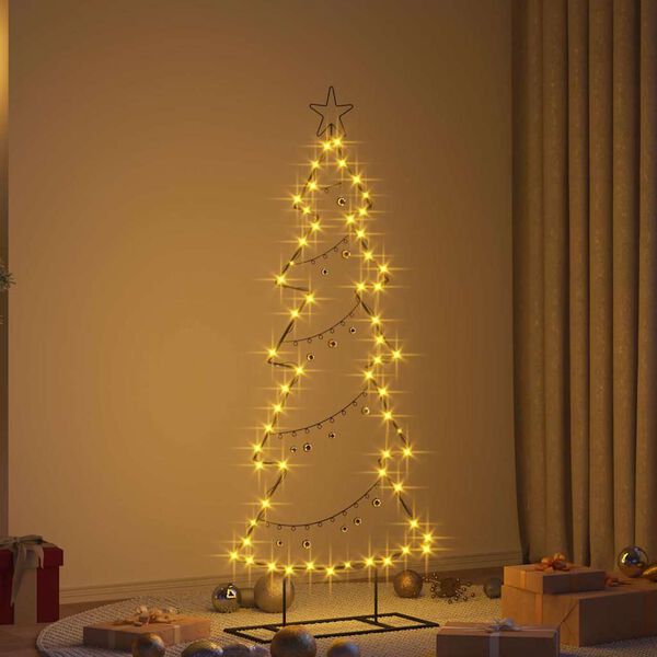 vidaXL Metalen kerstboom met standaard Zwart 150 cm Staal