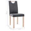 vidaXL Eetkamerstoelen 6 st kunstsu&egrave;de grijs