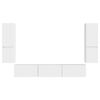 vidaXL Tv-meubelset Wandgemonteerd 4 pcs Hoogglans wit Bewerkt hout