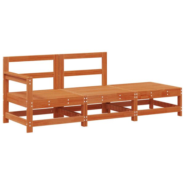 vidaXL Sectie Sofa Eenheden met kussen Wasbruin 190 x 62 x 70,5cm