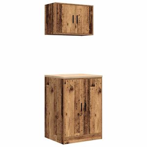 vidaXL Garagekasten 2 st bewerkt hout oud hout