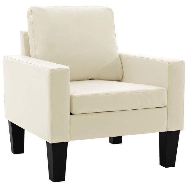 vidaXL Fauteuil kunstleer cr&egrave;me
