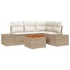 vidaXL Tuinbankenset 5 st Beige en Cr&egrave;me poly rattan