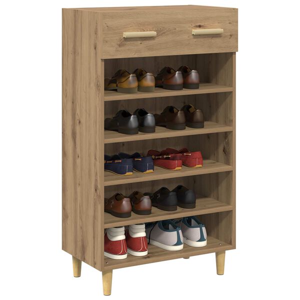 vidaXL Schoenenkast Ambachtelijk eiken 60 x 35 x 105 cm Bewerkt hout