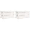 vidaXL Plantenbakken 2 st cm massief grenenhout wit