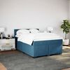 vidaXL Boxspring met matras fluweel donkerblauw 140x200 cm