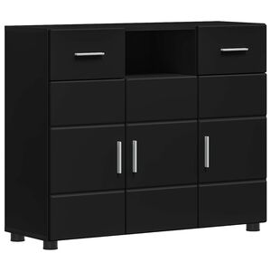 vidaXL Houten Kast met lade Zwart 88,5 x 30,5 x 73 cm Bewerkt hout