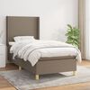 vidaXL Boxspring met matras stof taupe 100x200 cm