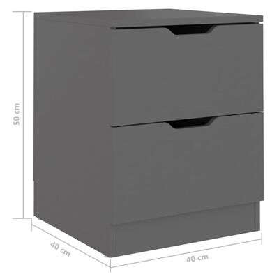 vidaXL Nachtkastjes 2 st 40x40x50 cm bewerkt hout grijs