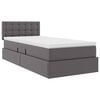 vidaXL Opbergbed met LED met matras Grijs 100 x 200 cm Nep Leer