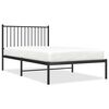 vidaXL Bedframe met hoofdbord metaal zwart 100x190 cm