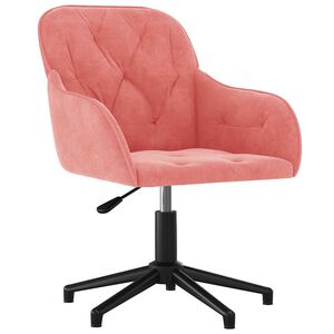 vidaXL Kantoorstoel draaibaar fluweel roze