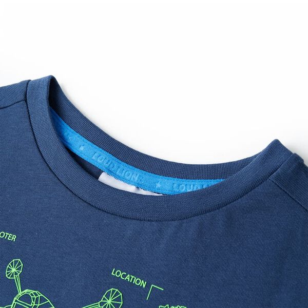 Kindershirt 128 donkerblauw