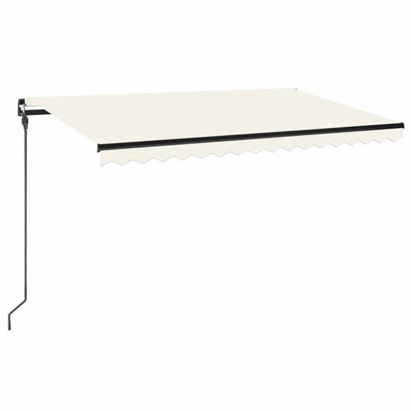 vidaXL Luifel handmatig uittrekbaar 450x300 cm cr&egrave;mekleurig