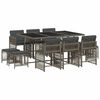 vidaXL 11-delige Tuinset met kussens poly rattan grijs