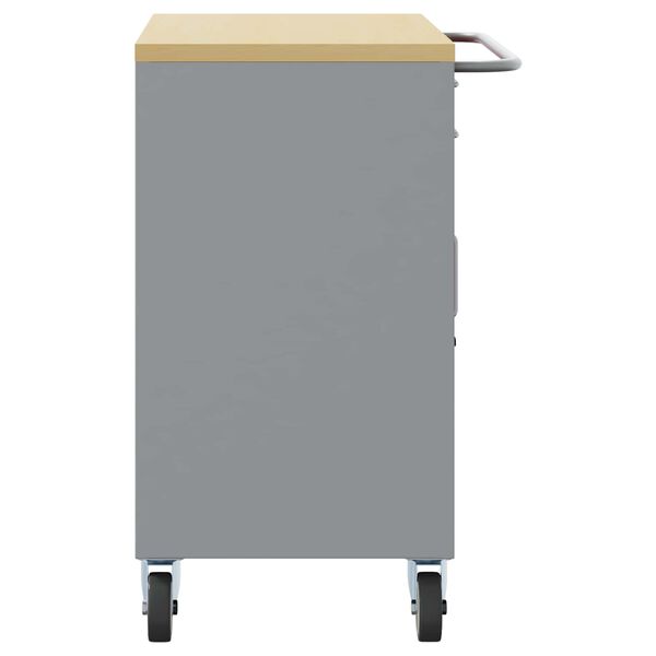 vidaXL Werk kast met lade 2 pcs Zwart en Grijs 100 x 55 x 85 cm