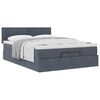vidaXL Ottoman bed met matras 140x190cm fluweel donkergrijs