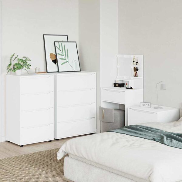 vidaXL Opslagkasten 2 pcs Wit 60 x 48 x 105 cm Bewerkt hout